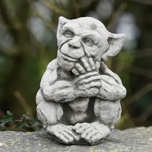 Sprite B Stone Statue Gargoyle Gremlin Outdoor Garden Ornament Decoration Gift British Made Sculpture