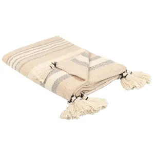 Blanket YARSELI Cotton 130 x 170 cm Beige