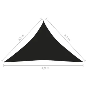 Berkfield Sunshade Sail Oxford Fabric Triangular 3.5x3.5x4.9 m Black