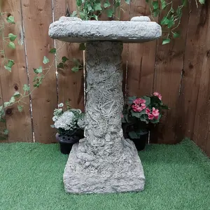 Stone Cast Detailed Jurassic Birdbath