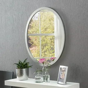 Maureen Wood Flat Wall Mirror Silver / 44.5cm H x 34.3cm W