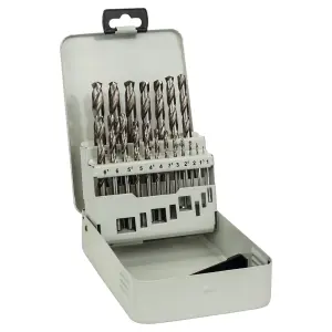 Bosch Professional 19-Piece Metal Drill Bit Set HSS-G, DIN 338, 1-10mm, 135A in Metal Cassette