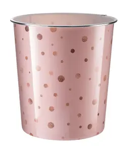 MantraRaj 7.7 Litre Plastic Waste Paper Basket Bin Round Open Trash Can Lightweight Recycling Rubbish Bin (Pink)