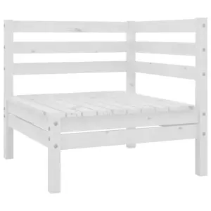 3 Piece Garden Lounge Set Solid Pinewood White