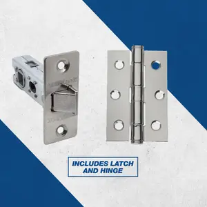 UAP Zeta - Door Handle Pack with Hinges and Latch - Polished Chrome/Satin Nickel