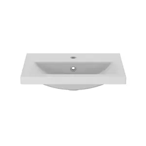 GoodHome Nira Gloss White Rectangular Vanity Basin (W)50cm