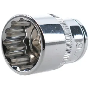 11/16" AF SAE Imperial Socket 3/8" Drive 12 Point Shallow Depth Chrome Vanadium Steel