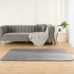 Rugs for Living Room Soft Plush Mat Large Carpet, Charcoal - 80 x 150cm