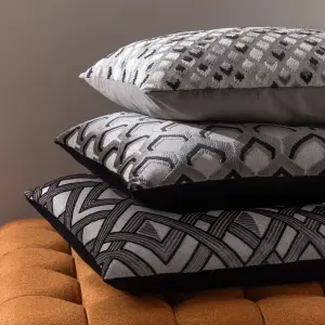 Paoletti Henley Velvet Jacquard Feather Rich Cushion