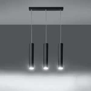 Lagos Steel Black 3 Light Classic Pendant Ceiling Light