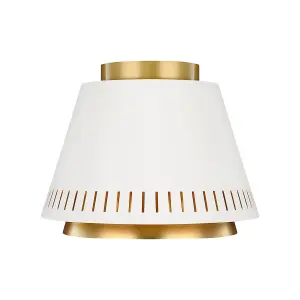 Elstead Carter 1 Light Flush Ceiling Light, Matt White, E27