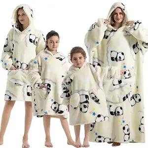 White Adult Size Oversized Wearable Hoodie Blanket