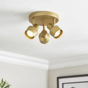 Anise Modern Satin gold effect 3 Light Spotlight plate