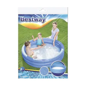 Bestway Paddling Pool 3 Ring Kids' with Repair Patch, 152x30cm, Colour May Vary