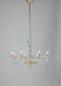 Luminosa RIFLESSO 8 Light Chandeliers Gold, Crystal 83x53cm