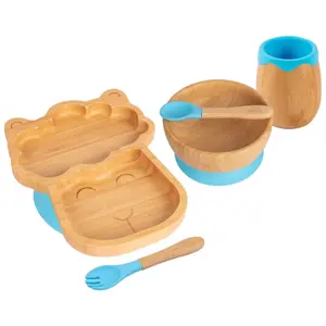 5pc Bamboo Llama Baby Weaning Set - Blue