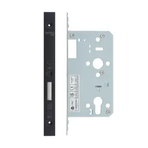 AFIT Matt Black DIN Euro Deadlock - 90mm Case 60mm Backset