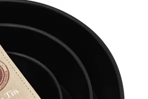 Interiors by Premier Set of Three Round Cake Tins, Nonstick Coating Baking Tins, Black Cake Pans, Cake Tins for Everyday Use