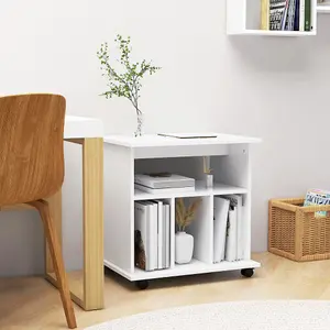 Berkfield Rolling Cabinet White 60x45x60 cm Engineered Wood