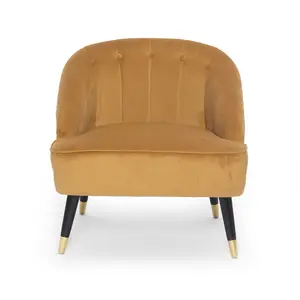 Velvet Gold Kensington Slipper Bedroom Accent Chair