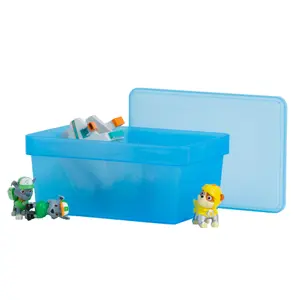 Wham Studio Stack Matt blue Plastic Stackable Storage basket & Lid (H)12cm (W)25.5cm (D)16.5cm of 5