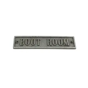 Oakcrafts - Antique Cast Iron BOOT ROOM Plaque - 200mm x 45mm