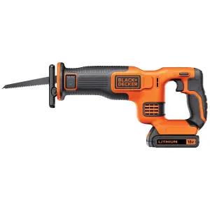 Black+Decker 18V 1 x 1.5 Li-ion Cordless Reciprocating saw BDCR18C1-GB