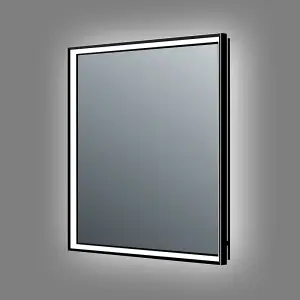 Solstice Black LED Illuminated Backlit Bathroom Mirror (H)800mm (W)600mm