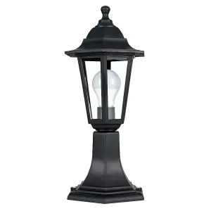 ValueLights Mayfair Black IP44 Outdoor Garden Wired Lamp Post Lantern Light