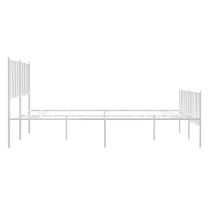 Berkfield Metal Bed Frame with Headboard and Footboard White 140x190 cm