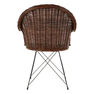 Interiors by Premier Natural Croco Rattan Chair, Easy to Clean Outdoor Chair, Arm & Backrest Rattan Armchair, Eco-friendly Chair