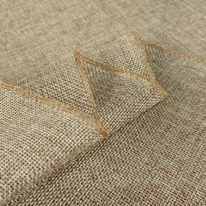 Neel Blue 29cm x 275cm Plain Hessian Table Runner, Beige