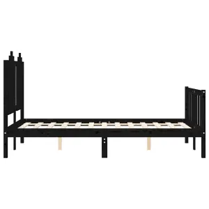 Berkfield Bed Frame with Headboard Black 120x200 cm Solid Wood