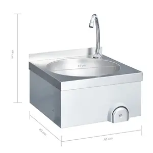 Berkfield Hand Wash Sink with Faucet and Soap Dispenser Stainless Steel