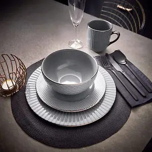 Tower Empire 16 Piece Dinnerware Set Grey