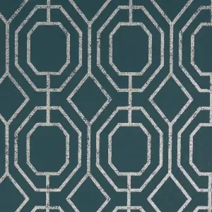 Luxe geo Teal Smooth Wallpaper Sample