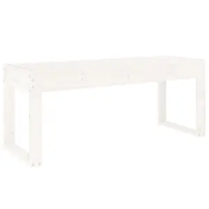 Berkfield Garden Bench White 110x38x45 cm Solid Wood Pine