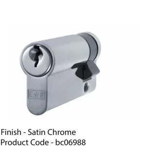 45mm EURO Single Cylinder Lock - 5 Pin Satin Chrome Fire Door Key Barrel