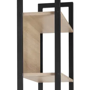 Free-standing presentation shelf Westport 62x24x165.5cm with 5 shelves - industrial wood light, oak Sonoma