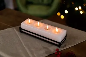 4 Wick LED Candle Block Light Up Loaf