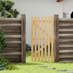 Pine Wooden Garden Gate Fence Gate With Latch Freestanding Wood Door Partition for Home Yard H 180 cm