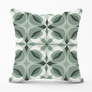 Geometric Green Grey Cushions 60cm x 60cm