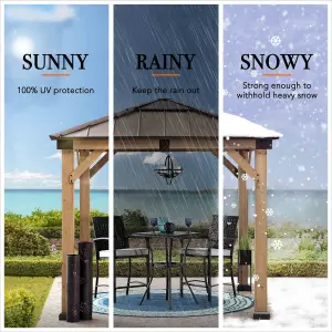 Sunjoy FSC Cedar Wood Gazebo RAPI - 273cm x 273cm, Brown