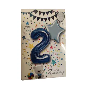 Sensations You Are 2 Today Star Foil Balloon (Pack of 2) Blue (One Size)