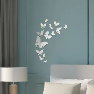 Walplus Butterflies 3D Crystal Mirror Sticker