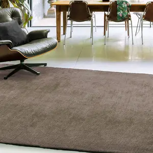 Mink Plain Modern Easy to clean Rug for Dining Room Bed Room and Living Room-200cm X 290cm