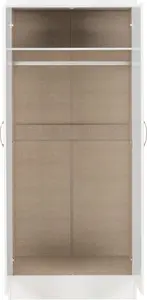 Nevada 2 Door All Hanging Wardrobe in White Gloss Finish