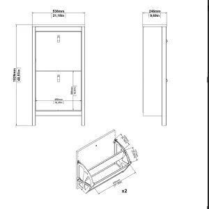 Madrid Shoe Cabinet 2 flap doors Matt Black