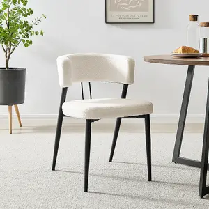 Cirrus White Boucle Dining Chair