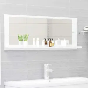 Dorlene Framed Wall Mounted Bathroom Mirror High Gloss White / 40 cm